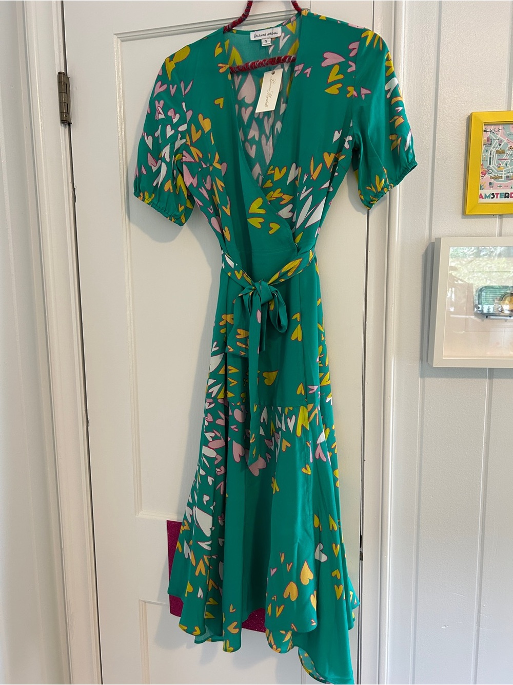 Leanne Marshall silk heart printed midi dress